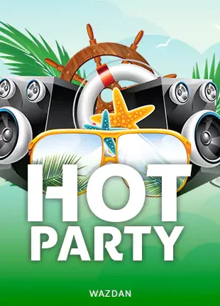 วิวเรือพร้อมลำโพงบนพื้นเขียว Hot Party โดย WAZDAN